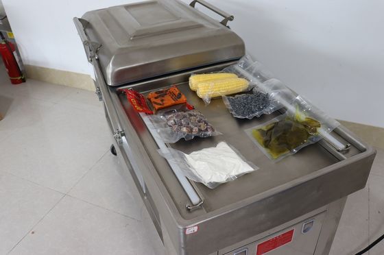식물, 빵, 생선, 해산물을 위한 전기 구동 듀플 챔버 진공 포장 기계 120kg