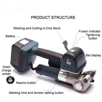 4000mAh 배터리 용량 고전압 PP/PET 스트랩 포장용 전기 스트랩 도구