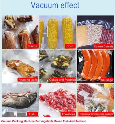 듀플 챔버 고기 쌀 간식 생선 식품 밀폐자 가방 가스 플러시 진공 포장 기계