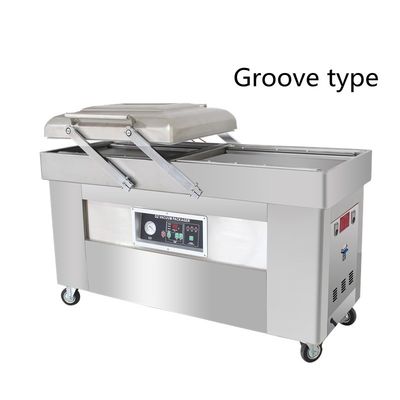 쇠고기 스테이크 플라스틱 포장 40m3/h 펌프 속도 수직 듀얼 챔버 진공 포장기