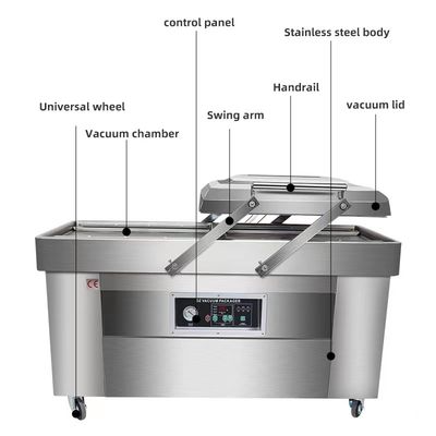 900W 220V 산업용 식품 포장 기계용 듀얼 챔버 육류 진공 밀폐기