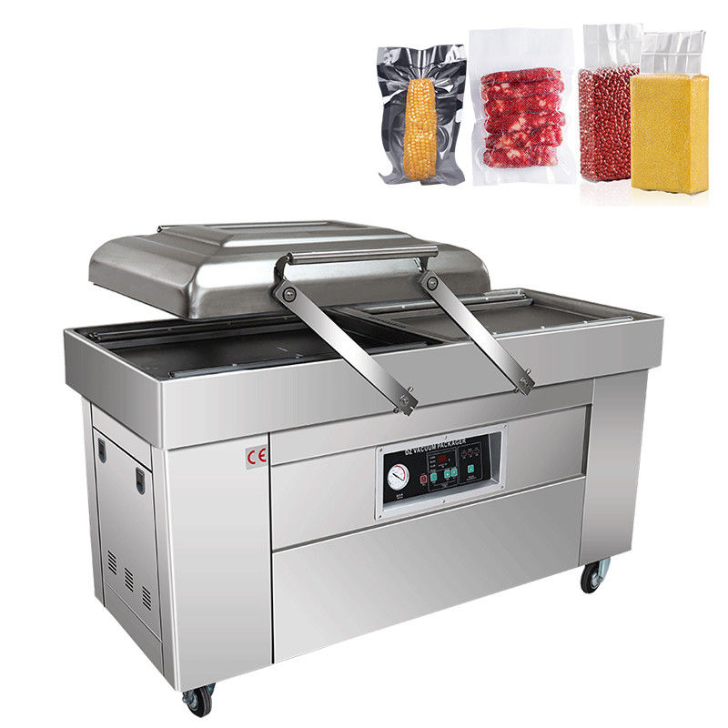 2개의 밀폐 스트립과 220V/380V 전압의 2개의 칸실 진공 고기 포장 기계