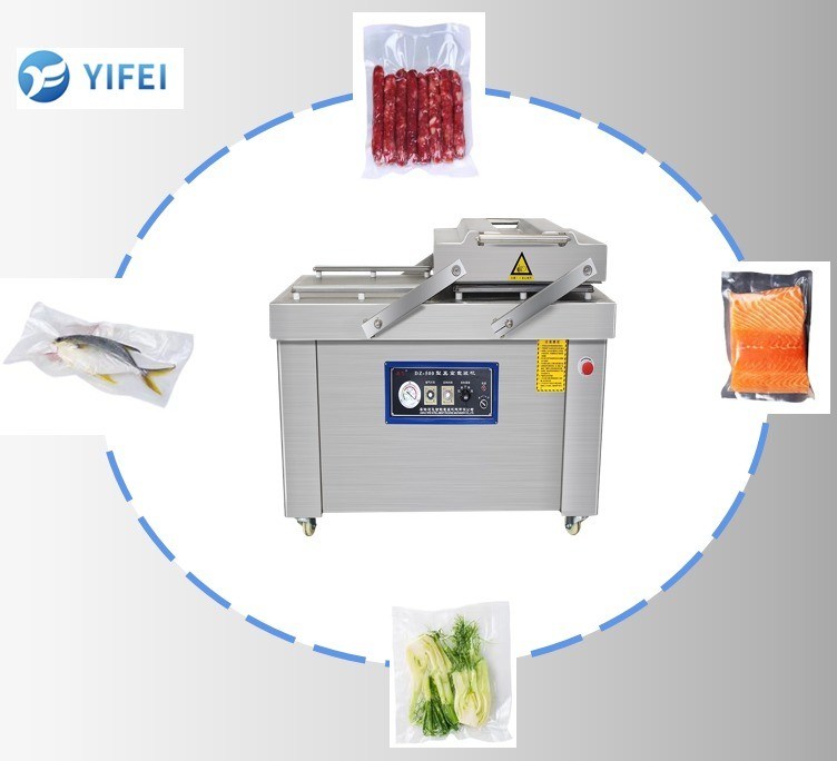 듀얼 룸 진공 밀폐기 펌프 속도 100m3/h 식품 저장 진공 포장 기계